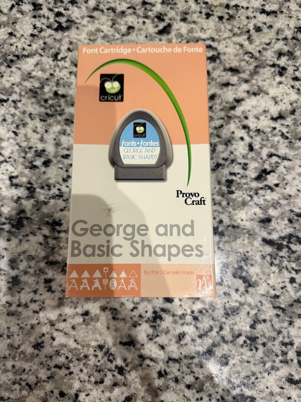 Cricut George and Basic Shapes Font Cartridge - Peach and White